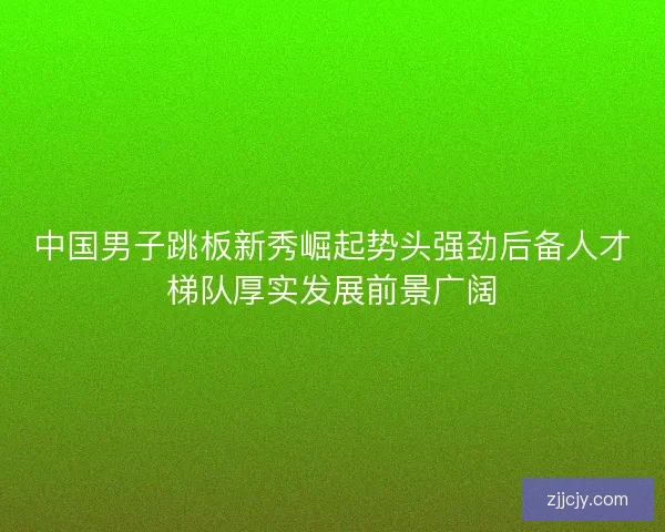 中国男子跳板新秀崛起势头强劲后备人才梯队厚实发展前景广阔
